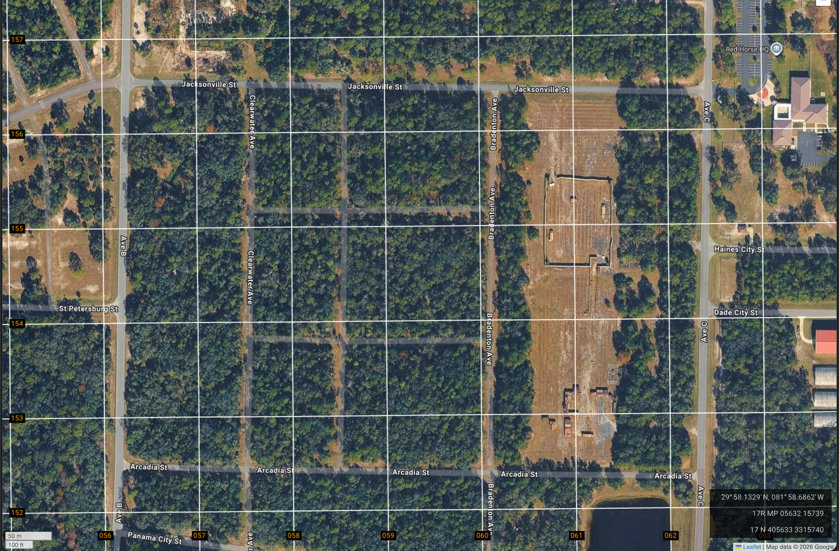 Camp Blanding LTA with Grid Overlay